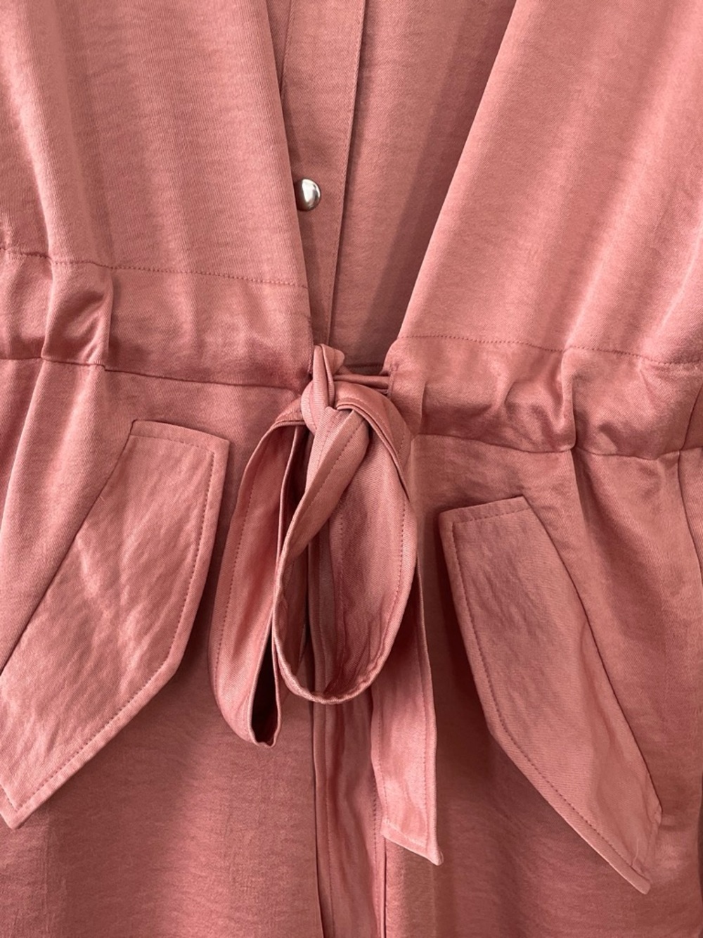 Jennifer Lopez Coral Pink Jumpsuit with Tie Waist - Picture 7 of 8